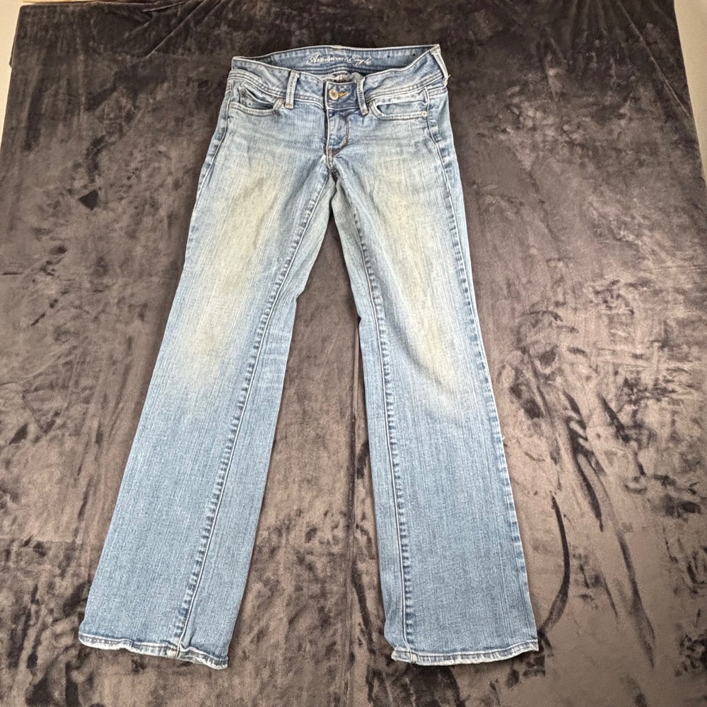 American Eagle Bootcut Jeans Womens 29 Light Wash Stretch Low Rise Denim